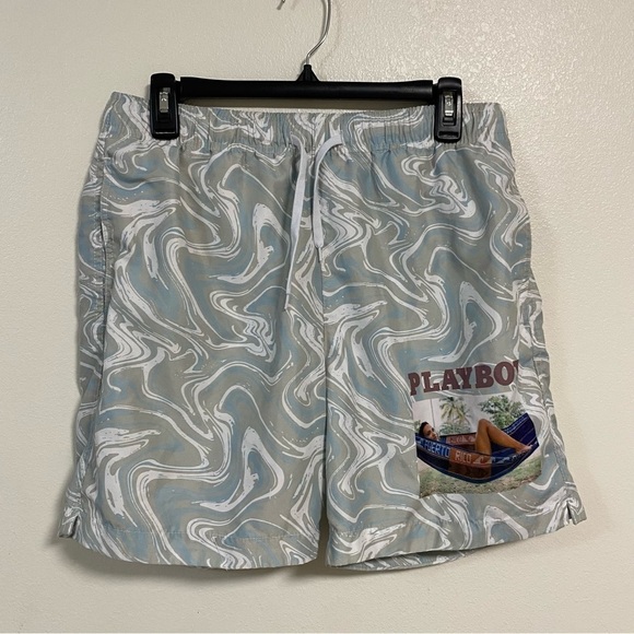 Playboy By PacSun Swim Trunks Men’s Size Medium Marble Swim Short Trunks - Picture 1 of 15